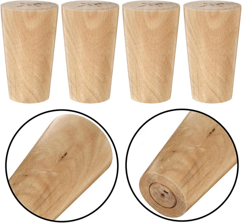 Ipetboom 4pcs Solid Hardwood Furniture Legs White Table Feet Replacement for Sofas Dressers Cabinets with Floor
