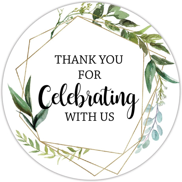 EKSPLODI Greenery Thank You Stickers, 2-inch Round, 50-Pack Paper, Matte Finish, Easy to