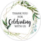 EKSPLODI Greenery Thank You Stickers, 2-inch Round, 50-Pack Paper, Matte Finish, Easy to