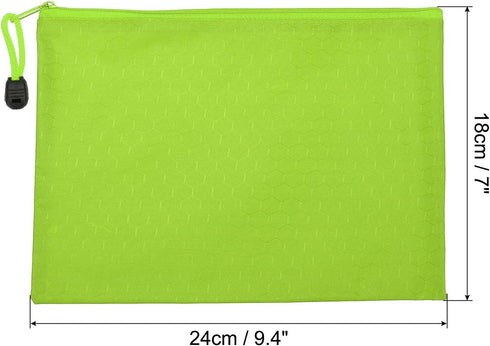 PATIKIL Waterproof Zipper File Bags, 3 Pack A5 Document Holders, Pencil Pouch for Office Use, Green Color