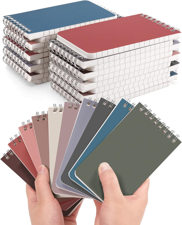 Small Top Spiral Notebooks, 3x5 Inch, 30 Packs, 60 Sheets/120 Pages, 10 Morandi Colored Memo Notepads for Home, School,