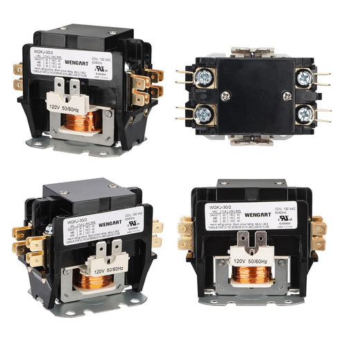 HVAC Contactor: 120VAC Control for Compressor and Fan Motor, Safe and Energy-saving (2Pole_30Amp)