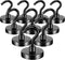 FINDMAG 10 Pack Black Magnetic Hooks Heavy Duty, 50LBS Neodymium Magnet Hook for Home, Kitchen, Workplace, School