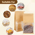 100 5.1 4.3 11 Inch Packaging, QTLCOHD Pcs Bakery Bags with Window - x x Tin Tie Tab Lock Small Paper Bread Bags