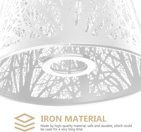 E27 19X19X19cm, Uonlytech Tree Shadow Lamp Shade, Clip On Table Lampshade Hollow out Metal Lamp Shade Light Accessories