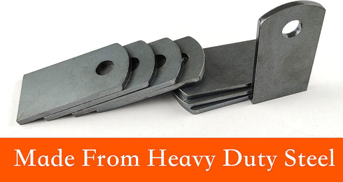 Weld on Steel Tabs, Premium 9 Gauge A36 Hot Rolled Mild Steel, 1-1/4"x2-3/8" with 3/8" Hole