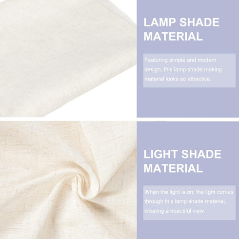 Uonlytech Lamp Shade Linen Pre-cut Round Craft Material for DIY Lampshade, White Fabric for Replacement Lamp Shades