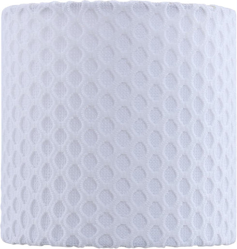 Aspen Creative 31204 5" 5" 5" Small Clip-On Drum Lamp Shade in Off-White with Honeycomb Pattern, Top x Bottom x Slant