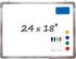 Whiteboard Set - 24 x 18 Dry Erase Board with 1 Magnetic Eraser, 4 Markers, 4 Magnets - Small Hanging Scoreboard for