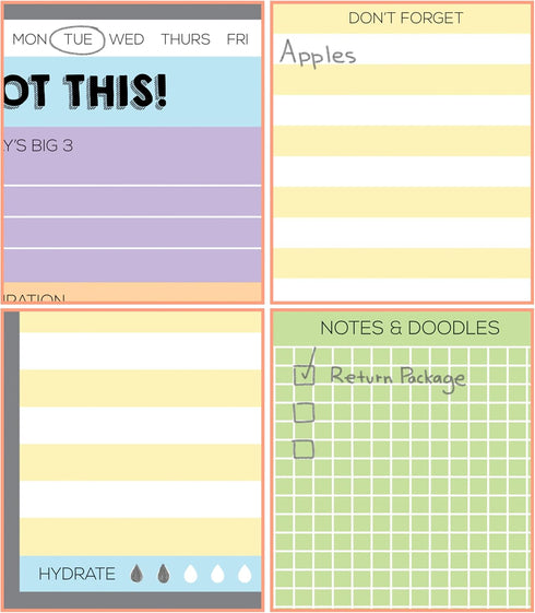 Carson Dellosa 3-Pack Notepad Set, 5.75" x 6.25", 50 Sheets for Productivity, To Do List, Office Supplies