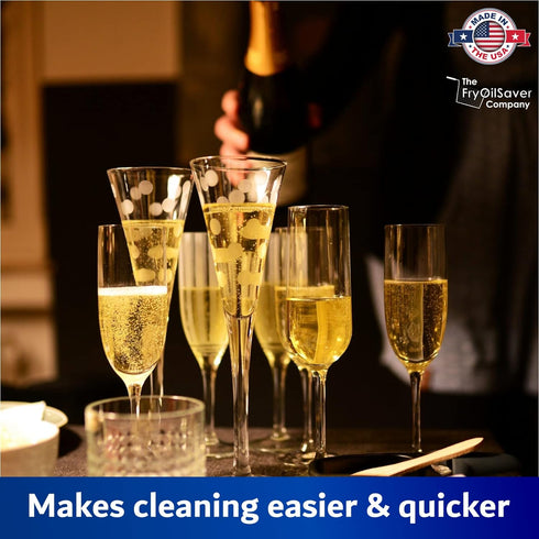 2-Pack B61C Flute & Stemware Wine Glass Cleaning Brush - Dishwasher Safe, Non-Scratch Flute Cleaner for Crystal