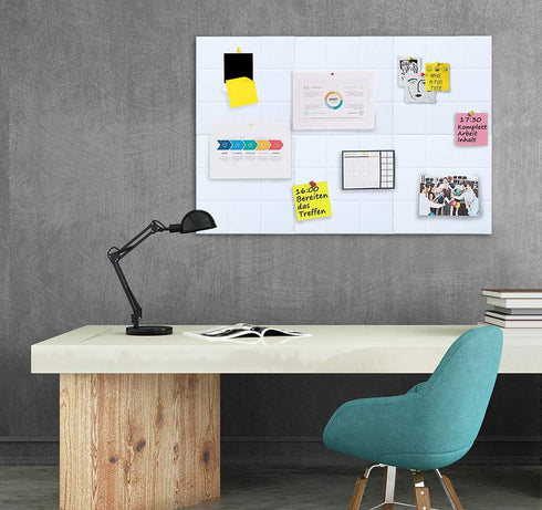 Large Cork Board Felt Board Tiles with 30 Push Pins, 11.8"x11.8" Pack of 6 for Home Office Kitchen