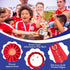 Award Ribbons Rosette Ribbon - 1st, 2nd, 3rd Place for Classroom Prizes, Sports Events, Blue Red White (3 Pieces)