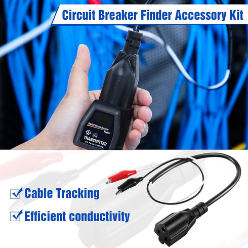 Dreyoo Circuit Breaker Finder Adapter Accessory Kit, Circuit Breaker Leads Tester with Clips, Light Socket, 3-2 Prong Grounding Outlet Adapter and Carrying Case Compatible with ET300 ET310