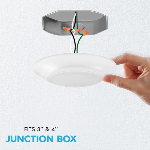 4 Inch Dimmable 5CCT 2700K 3000K 3500K 4000K 5000K, 11W, 800LM, LUXRITE LED Disk Lights, Flush Mount Ceiling Light