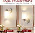 2 Pack Indoor Wall Sconces, Bath Vanity Light Fixtures Wall Mounted Lighting with White Frosted Glass Shade, White