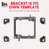 BestMounts - 1 Pack Low Voltage Mounting Brackets 2 Gang for Drywall Outlet Cable Pass Through Wall Plates