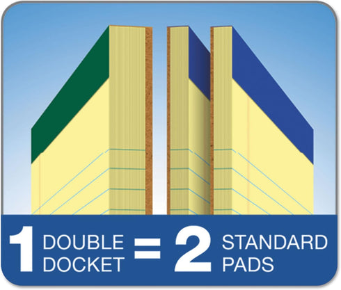 Tops Docket Writing Pads, 100 Sheets, Extra-Strong Back, 8-1/2" x 11-3/4", Perforated, Canary, 6 Pack (63396)