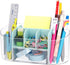 LETURE Clear Acrylic Desk Organizer with Drawer, Pen Pencil Markers Holder, Clear Office Supplies for College Dorm Home