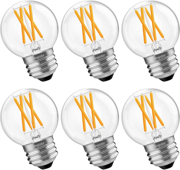 6 PACK G16.5 LED Bulbs 60 Watt, Dimmable 6W G16.5 Globe LED
