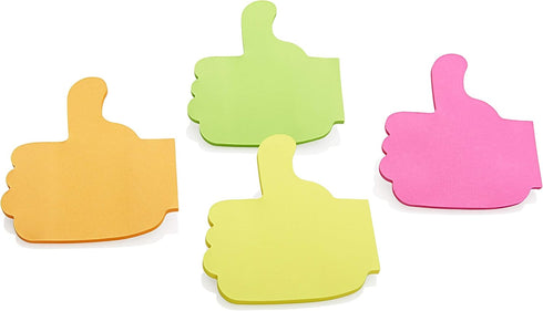 Stik-ie Thumbs Up Sticky Notes, 100 Sheets, 4 Assorted Colors