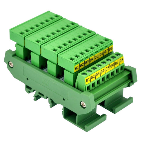 Slim DIN Rail Mount 10A/300V Pluggable Screw Terminal Block Distribution Module (5x8 Position)