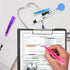 Nurse Pen Set, 6 Pieces Tip Highlighter, 6 Permanent Marker Pen, 6 Retractable Ball Pen Pack with ID Name Reels