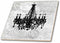 3dRose Nostalgic Chandelier Illustration in Light Grey 8 Inch Ceramic Tile