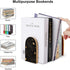 FodPand Gold and Silver Space Themed Wood Bookends Decorative Non-Slip Bookends Heavy Duty Book Ends Modern Book Ends