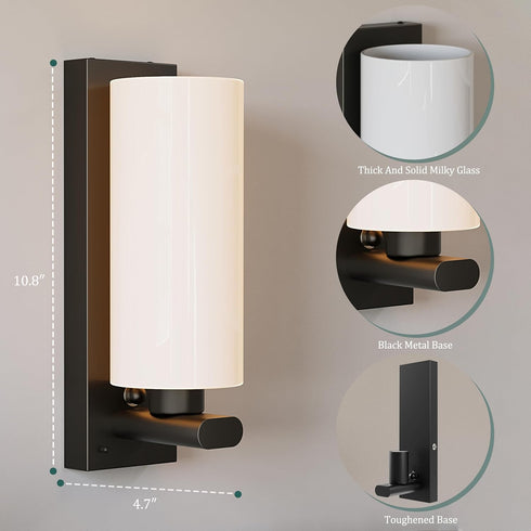 Dimmable, 3000K 1 Bulb) Battery Operated Wall Sconces Modern LED Wireless Wall Light with Remote, Touch Control, Timer