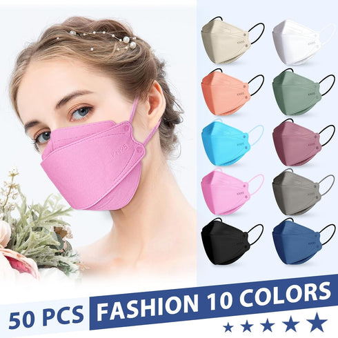 KN95 50 Pack 5 KN95 FENFEN Face Masks Disposable Adults - Layer Protection Dust Breathable Comfortable Respirator Women