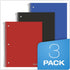 Oxford Spiral Notebooks, 1 Subject, 100 Sheets, College Ruled Paper, Durable Plastic Cover, 3 per Pack, Red, Black, Blue