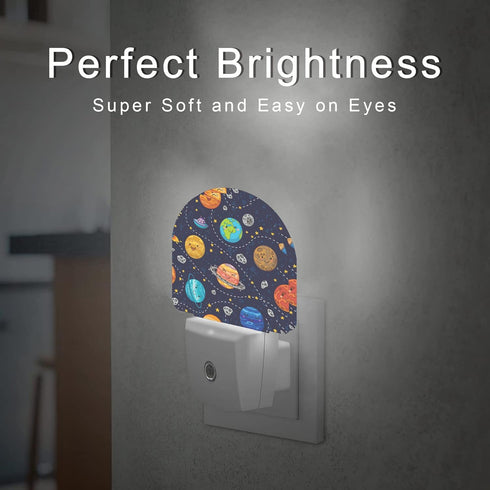 AOWULA 0.5W 0.5W Space Planets Night Light,Solar System Night Lights Plug into Wall, Dusk to Dawn Sensor LED Lamp
