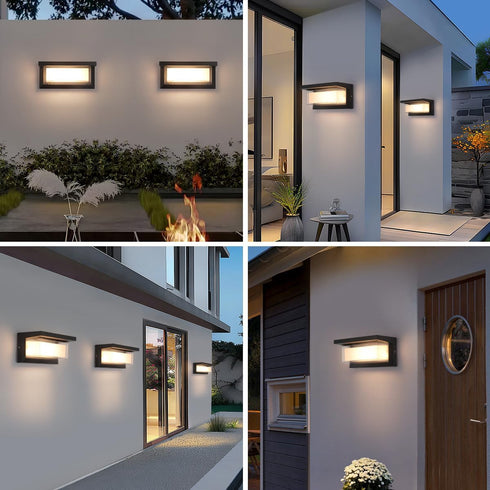 FUPE 24W 3-Color 2200LM IP65 Dimmers 1 Pack Outdoor Lights for House Exterior Lighting Fixtures Adjustable Waterproof