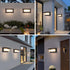 FUPE 24W 3-Color 2200LM IP65 Dimmers 1 Pack Outdoor Lights for House Exterior Lighting Fixtures Adjustable Waterproof