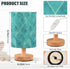 senya Table Lamp for Bedroom Living Room, Geometric Teal Turquoise Plaid Bedside Lamps with USB Charging Ports