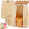 100 Pack Large 14x8.3x3.5in Bread Bags for Homemade Bread, Kraft Paper Bakery