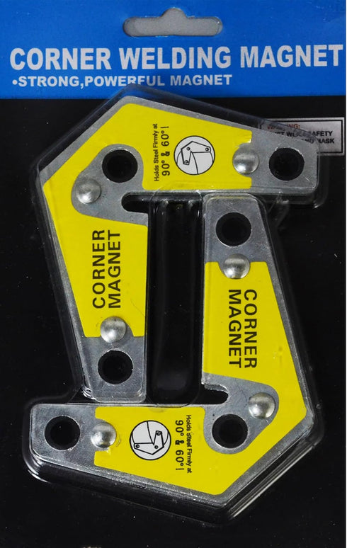RIVERWELD Magnetic Corner Squares Strong Powerful Welding Magnet Bevel 90 & 60 Angle Setting Max Pull Force 30 lbs 3-1/4 x 3-3/4 x 5/8 Twin Pack