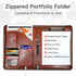 WRIYES Zip Padfolio Organizer, Leather Planner Binder, 10.2 Inch Portfolio Folder for Documents, Letter Size Business