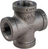 Everflow Supplies BMCR0014 Black Malleable Cross Fitting, 0.25 Inch (CNDS0036)