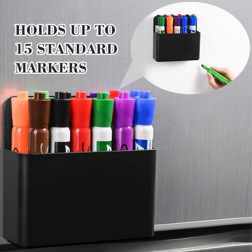 Strong Magnetic Dry Erase Marker Holder Chalk Organiser,Whiteboard/Fridge Pen Holder,Locker Organiser/Shelf,Remote Control Holder,Magnetic Organizer For Office&Kitchen&School.Black,1Piece. by Lidwot