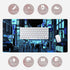 Japanese Gaming Arcade Blue Large Mouse Pad - Extended Desk Pad for Gaming Office Decor, 31.5x15.7 in