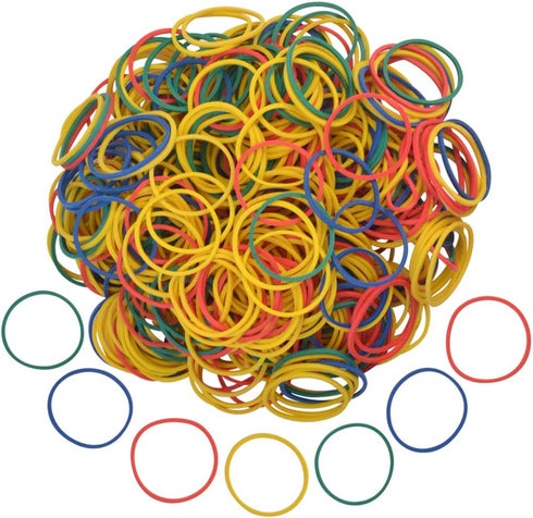 Nydotd 1000pcs Rubber Bands, Small Colorful Money Rubber Bands Bulk, 2.5cm 1 inch for Office Supplies