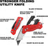 HAUTMEC Multifunctional Heavy Duty Folding Utility Knife With Integrated Screwdrivers, Blade Storage, Box Cutter Built In Zinc Alloy Housing, 3 Extra Sharp Black SK4 Blades HT0294 by HAUTMEC