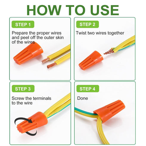 255PCS Electrical Wire Cap Connectors Nuts Kit, Insulating Insert Twist Wire Connectors