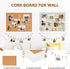 Double-Sided Large Cork Board with Linen, 24" x 18" Hanging Wood Framed Bulletin Board