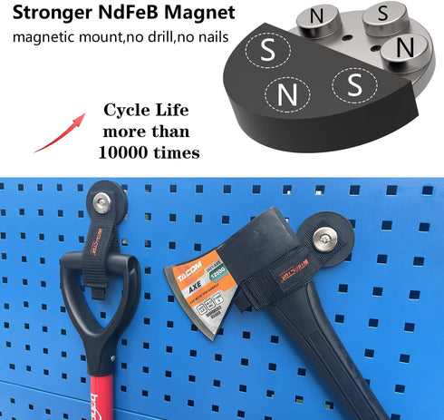 MUTUACTOR 2packs Magnetic Hooks Heavy Duty, Strong Magnet Garage Hook for Hanging Cables, Rubber Coating Storage Hooks