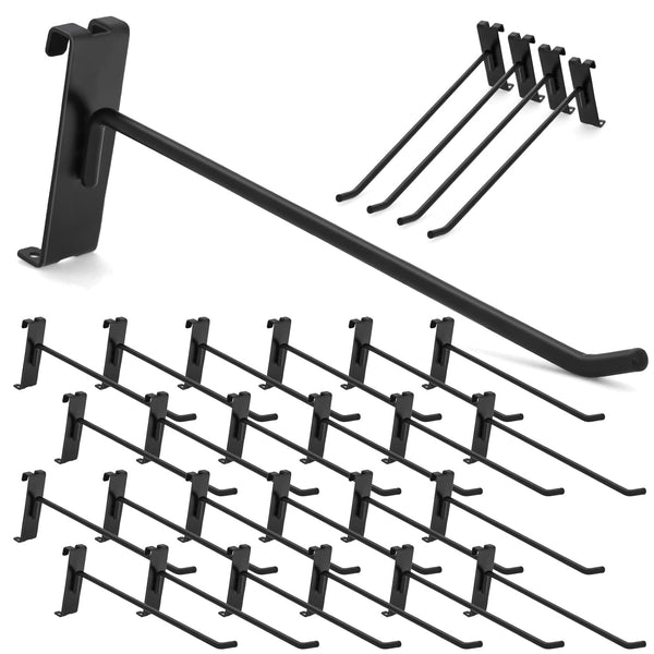 Gridwall Hooks 60 Pcs, 10 Inch Heavy Duty Display Hooks for Grid Wall Panels Accessory Storage (Black)