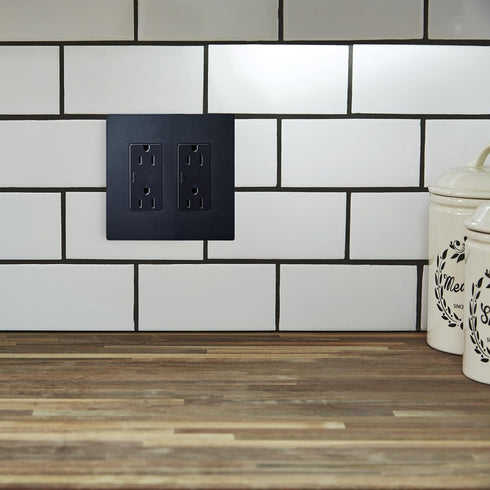 Legrand radiant RWP262GCC6 Screwless Wall Plates, 2 Gang, Graphite (1 Count)