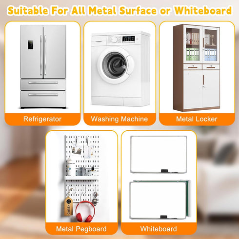 Cecliy 2Pcs Refrigerator,White,43cm/16.9inch Magnetic Book Shelf for Whiteboard Classroom,Reusable Acrylic Magnetic